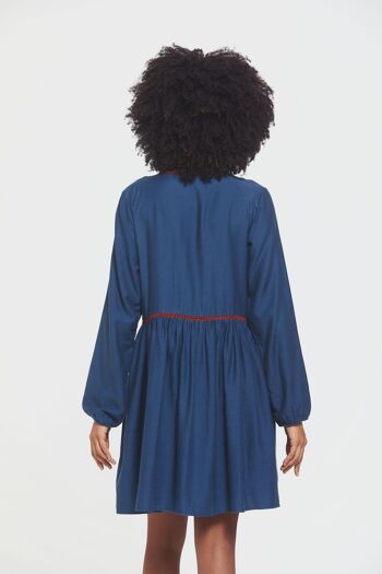 Robe d'automne Mini Lacey à manches longues Bleu 4