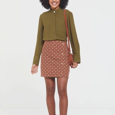 Cotton Mini Boho Skirt Brown