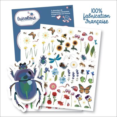 TRICOLOR INSECT STICKERS 130pcs