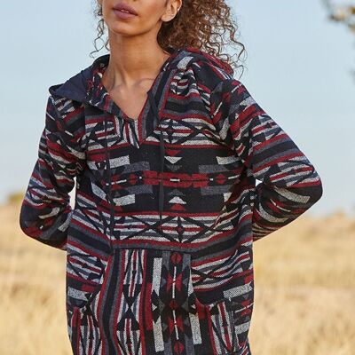 Pullover mit Ethno-Muster für Damen Schwarz