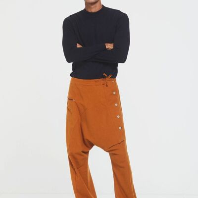 Haremshose für Herren im Winter mit elastischem Bündchen und Tasche in Orange