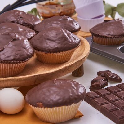 Cupcake with dark chocolate coating (24 units)