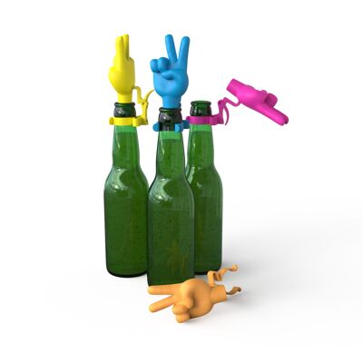 Set di 4 tappi per bottiglia Peace Hand
