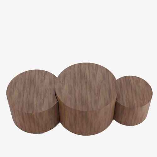 Lot de 3 tables basses rondes design Rhéa