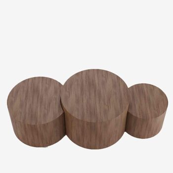 Lot de 3 tables basses rondes design Rhéa 1