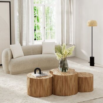 Lot de 3 tables basses rondes design Rhéa 2