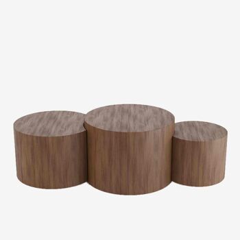 Lot de 3 tables basses rondes design Rhéa 3