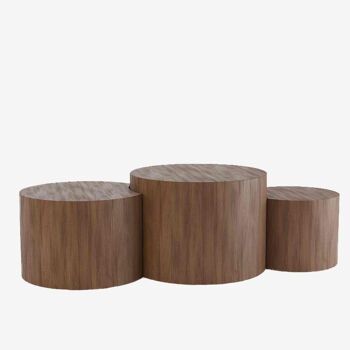 Lot de 3 tables basses rondes design Rhéa 4