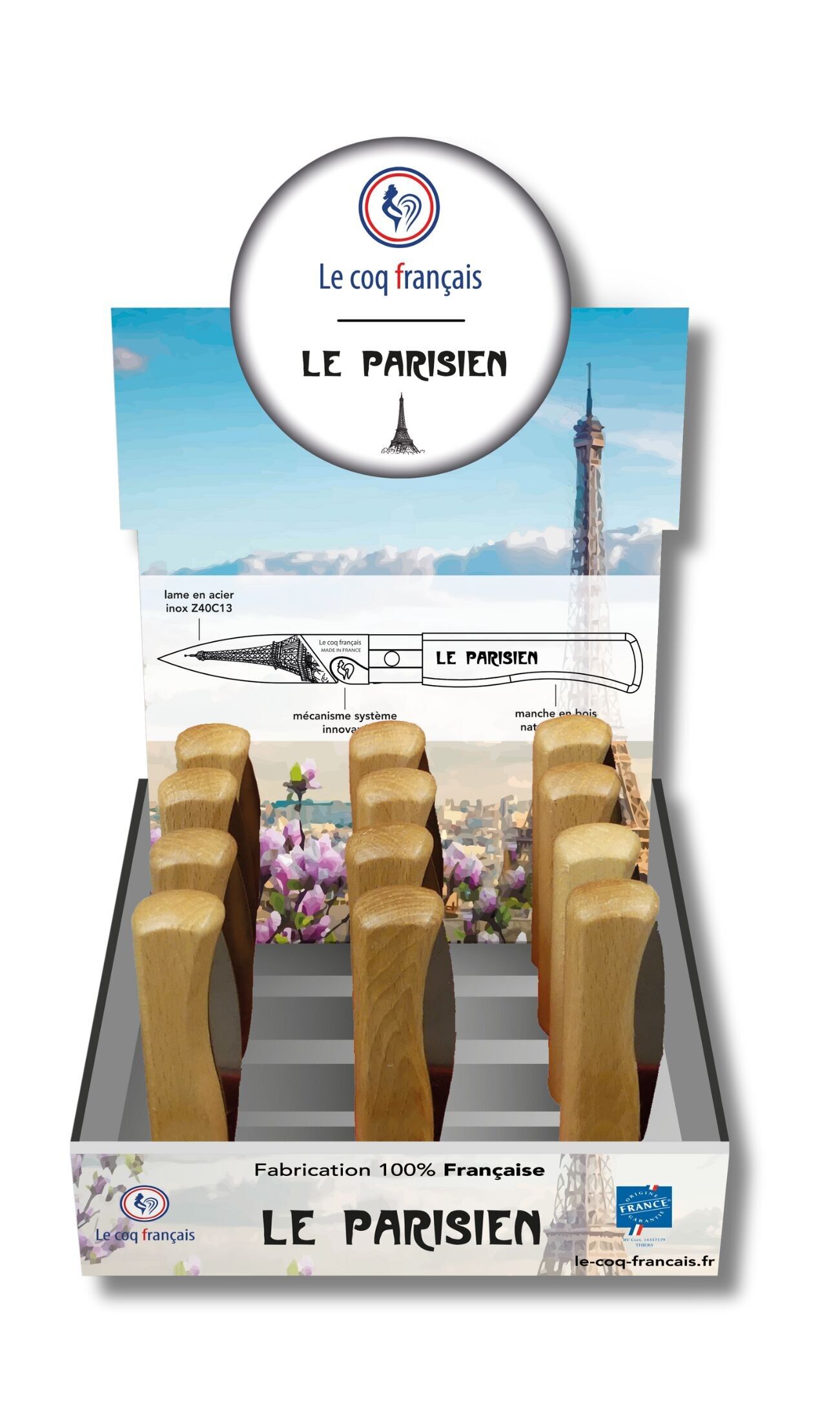 Display - Virole Lock pocket knives - Le Parisien