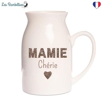 Pot à lait - Petit Vase Mamie Léopard 12 cm - Cadeau Mamie