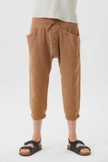 Pantalon capri sarouel confortable pour hommes marron 2