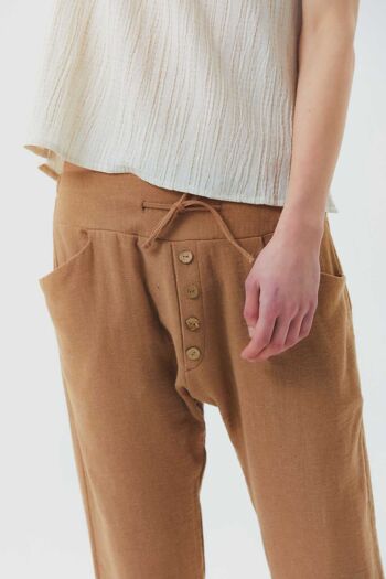 Pantalon capri sarouel confortable pour hommes marron 5