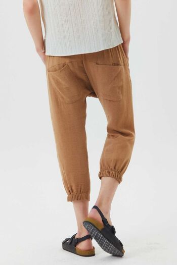 Pantalon capri sarouel confortable pour hommes marron 6