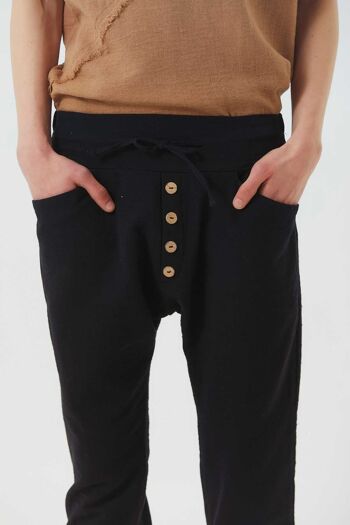 Pantalon capri sarouel confortable pour hommes noir 5