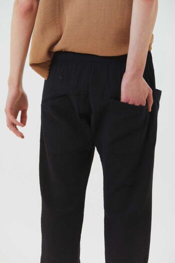 Pantalon capri sarouel confortable pour hommes noir 6