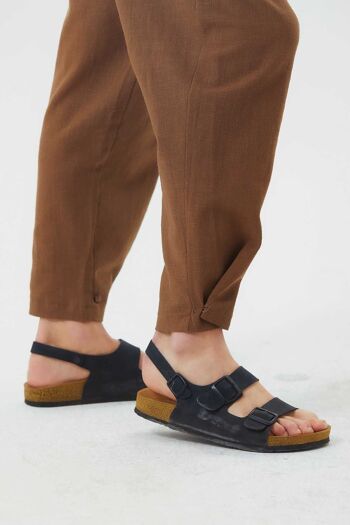 Pantalon Homme Taille Elastique Style Bohème Marron 5