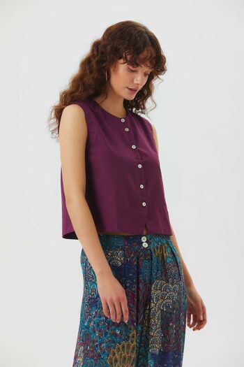 Top Court En Coton Violet 3