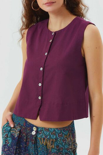 Top Court En Coton Violet 5