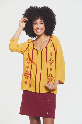 Blouse Brodée Jaune 1