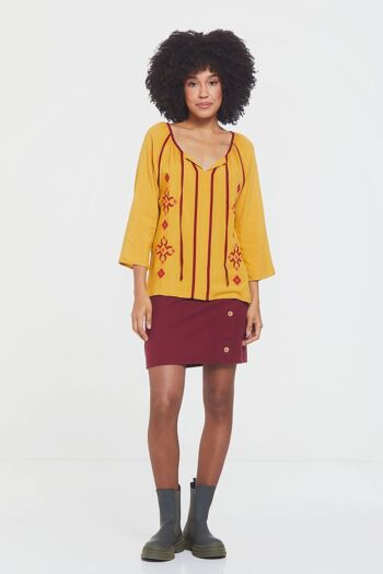 Blouse Brodée Jaune 2