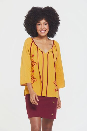 Blouse Brodée Jaune 3