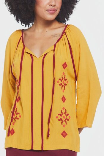 Blouse Brodée Jaune 5