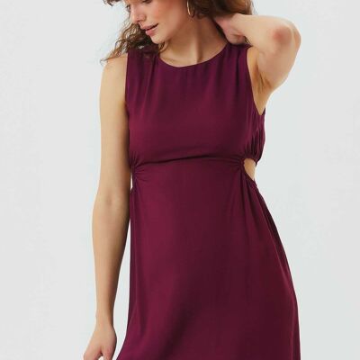 Cutout Detailed Sleeveless Mini Dress Purple