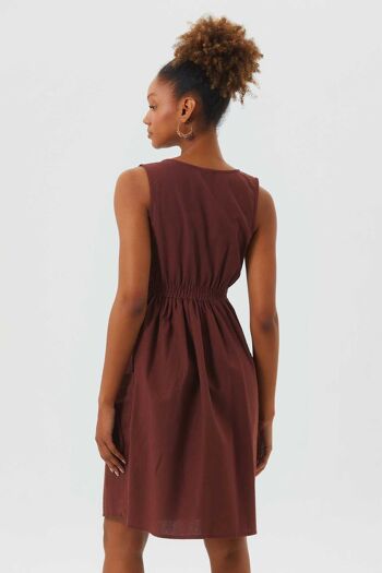 Robe Coton Décontractée Marron 4