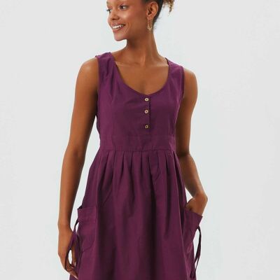 Casual Cotton Dress Purple