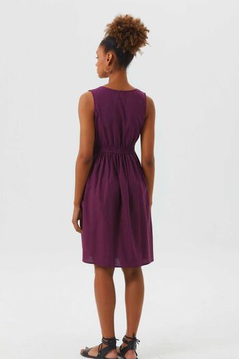 Robe Coton Décontractée Violet 4