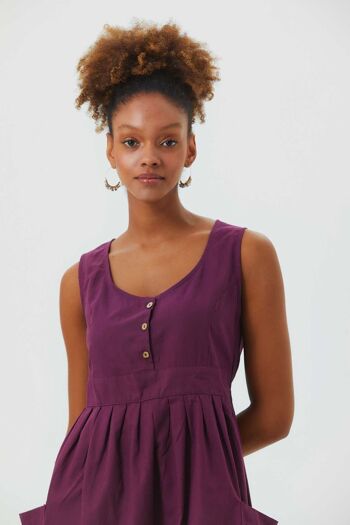 Robe Coton Décontractée Violet 5