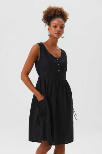 Robe Coton Décontractée Noir 2