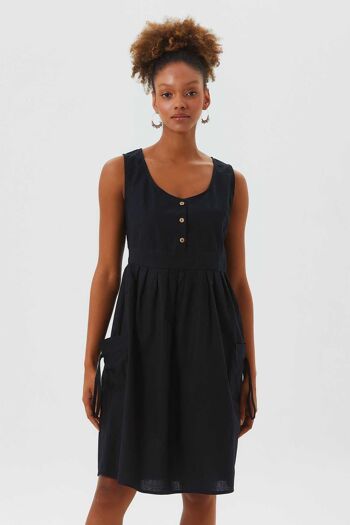 Robe Coton Décontractée Noir 3