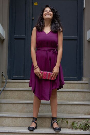 Robe Asymétrique Violet 1