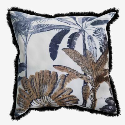 Square tropical print cushion, Palm trees