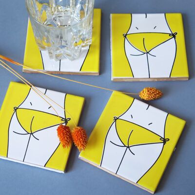 Sous-verres en céramique design bikini