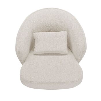 Fauteuil design bouclette gris-crème Pablo 3