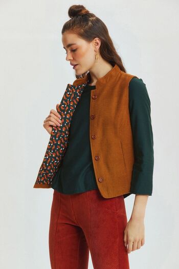 Gilet Col Roulé Camel 3