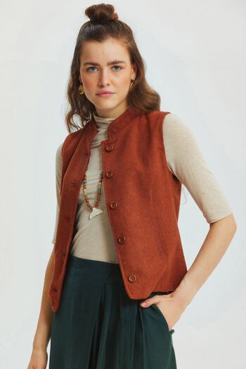 Gilet Col Montant Orange 3