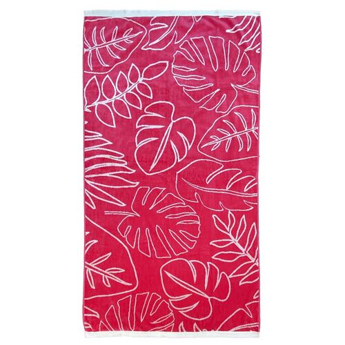 Serviette de plage éponge Velours Jacquard SKIVA 90x170 400g/m²