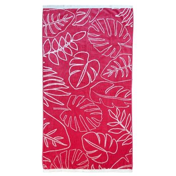 Serviette de plage éponge Velours Jacquard SKIVA 90x170 400g/m² 1