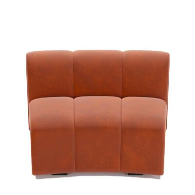 Corner chair for modular sofa in ocher velvet Hélène