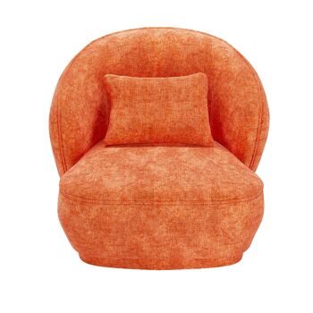 Fauteuil design en velours ocre Pablo 1