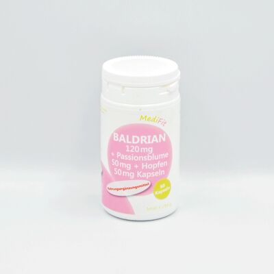 Baldrian 120 mg + Passionsblume 50 mg + Hopfen 50 mg