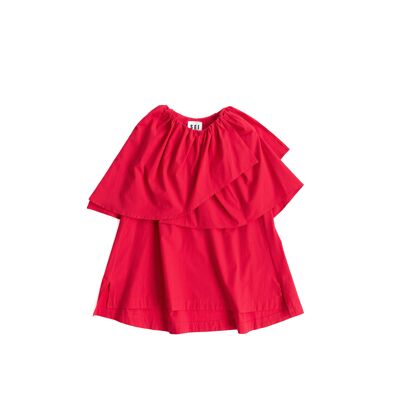 STRAWBERRY PINK RUFFLE SHIRT