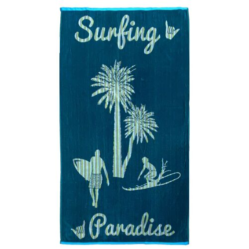 Serviette de plage velours Jacquard CANOA Taille L 90x160