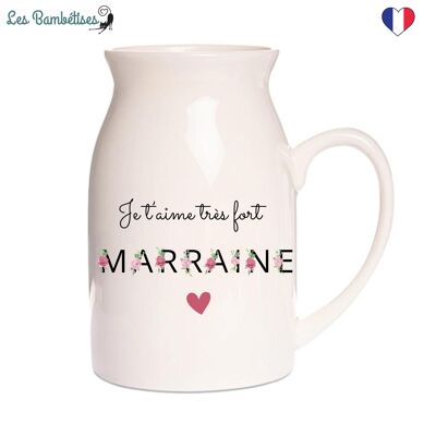 Lattiera - Vaso Madrina Piccolo con Lettere Fiorite 12 cm