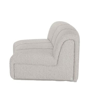 Chauffeuse d’angle pour canapé modulable en tissu bouclette gris-crème Hélène 4