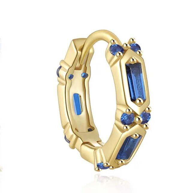 Fibbia Talma in oro con zirconi blu