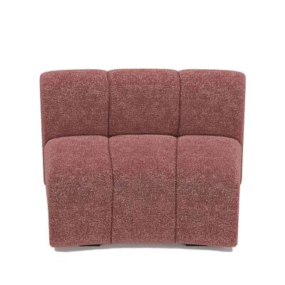 Corner chair for modular sofa in pink French terry fabric Hélène